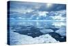 Winter Coastal Landscape with Floating Melting Ice Fragments-Eugene Sergeev-Stretched Canvas
