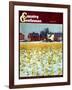 "Winter Cornfield," Country Gentleman Cover, January 1, 1946-Thomas Benner-Framed Giclee Print