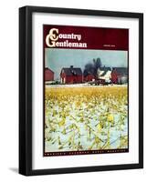 "Winter Cornfield," Country Gentleman Cover, January 1, 1946-Thomas Benner-Framed Giclee Print