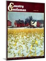 "Winter Cornfield," Country Gentleman Cover, January 1, 1946-Thomas Benner-Mounted Giclee Print