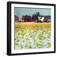 "Winter Cornfield,"January 1, 1946-Thomas Benner-Framed Giclee Print