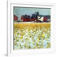 "Winter Cornfield,"January 1, 1946-Thomas Benner-Framed Giclee Print