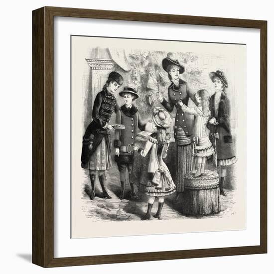 Winter Costumes for Children, Fashion, 1882-null-Framed Giclee Print