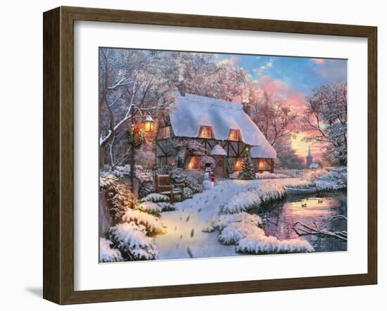 Winter Cottage-Dominic Davison-Framed Art Print