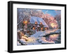 Winter Cottage-Dominic Davison-Framed Art Print