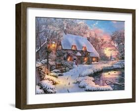 Winter Cottage-Dominic Davison-Framed Art Print