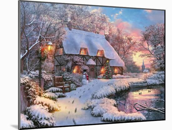 Winter Cottage-Dominic Davison-Mounted Art Print