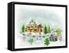 Winter Cottage-Lauren Wan-Framed Stretched Canvas