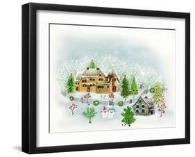 Winter Cottage-Lauren Wan-Framed Giclee Print
