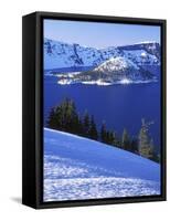 Winter, Crater Lake National Park, Oregon, USA-Charles Gurche-Framed Stretched Canvas