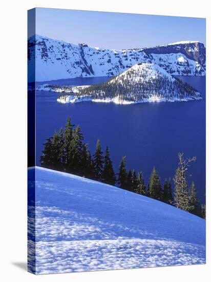Winter, Crater Lake National Park, Oregon, USA-Charles Gurche-Stretched Canvas
