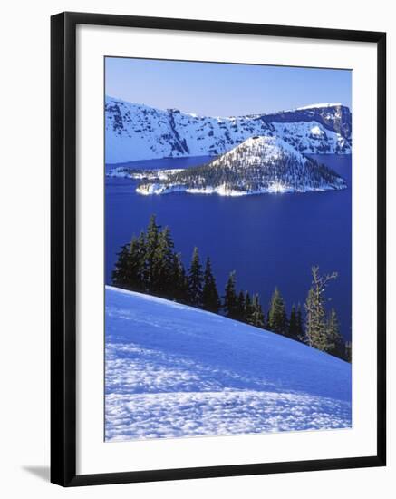 Winter, Crater Lake National Park, Oregon, USA-Charles Gurche-Framed Photographic Print