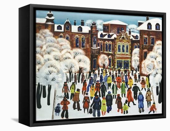 Winter Day in the City, 1975-Radi Nedelchev-Framed Stretched Canvas