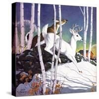 Winter Deer - Child Life-Jack Murray-Stretched Canvas