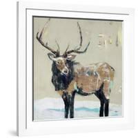 Winter Elk Neutral-Kellie Day-Framed Art Print