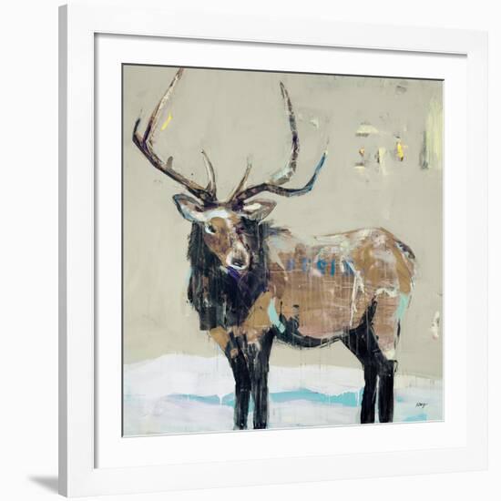 Winter Elk Neutral-Kellie Day-Framed Art Print