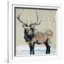 Winter Elk Neutral-Kellie Day-Framed Art Print