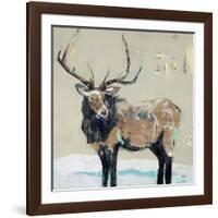 Winter Elk Neutral-Kellie Day-Framed Art Print