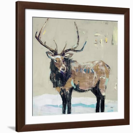 Winter Elk Neutral-Kellie Day-Framed Art Print