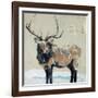 Winter Elk Neutral-Kellie Day-Framed Art Print