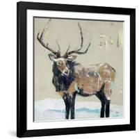 Winter Elk Neutral-Kellie Day-Framed Art Print