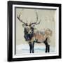 Winter Elk Neutral-Kellie Day-Framed Art Print