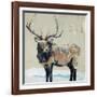 Winter Elk Neutral-Kellie Day-Framed Art Print