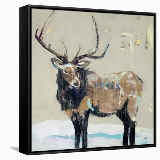 Winter Elk Neutral-Kellie Day-Framed Stretched Canvas