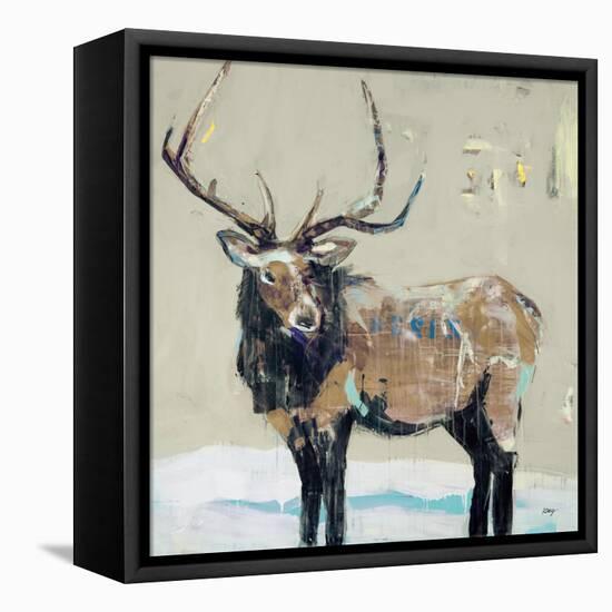 Winter Elk Neutral-Kellie Day-Framed Stretched Canvas