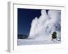 Winter Eruption, Old Faithful Geyser, Yellowstone National Park, Wyoming-Tony Waltham-Framed Photographic Print