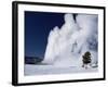 Winter Eruption, Old Faithful Geyser, Yellowstone National Park, Wyoming-Tony Waltham-Framed Photographic Print