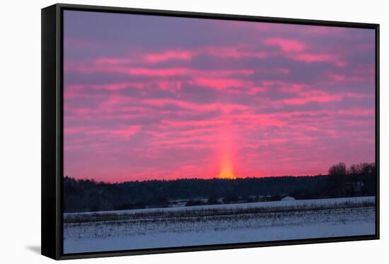 Winter Evening at Countryside-rtsubin-Framed Stretched Canvas