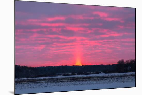 Winter Evening at Countryside-rtsubin-Mounted Photographic Print