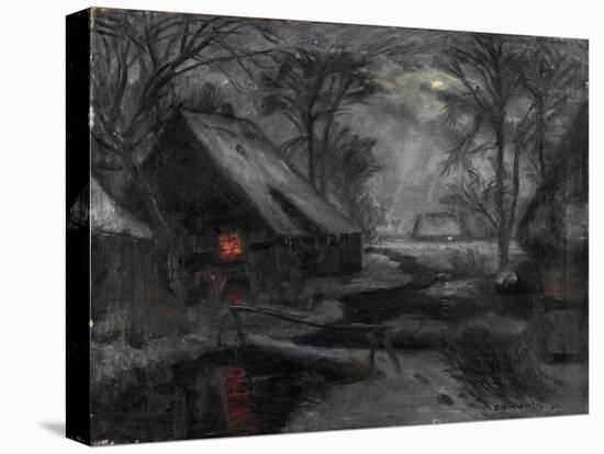 Winter Evening in Fischerhude-Otto Modersohn-Stretched Canvas