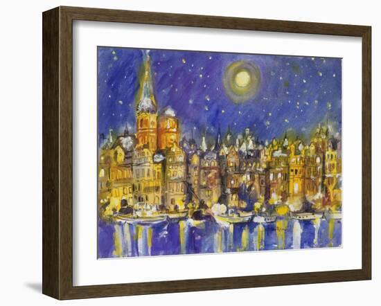 Winter Evening in the Old Hanseatic City (Impression Stralsund), 1995-Theo van Doesburg-Framed Giclee Print