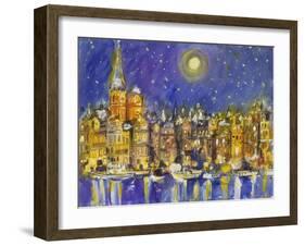 Winter Evening in the Old Hanseatic City (Impression Stralsund), 1995-Theo van Doesburg-Framed Giclee Print