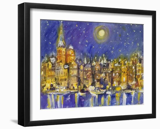 Winter Evening in the Old Hanseatic City (Impression Stralsund), 1995-Theo van Doesburg-Framed Giclee Print