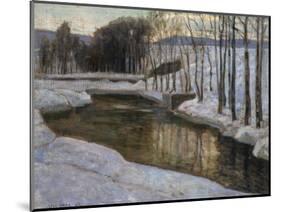 Winter evening, March evening-Lars Jorde-Mounted Giclee Print