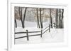 Winter Fence & Shadow, Farmington Hills, Michigan ‘09-Monte Nagler-Framed Photographic Print