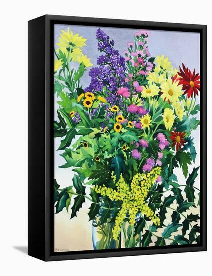 Winter Flowers and Leaves-Christopher Ryland-Framed Stretched Canvas