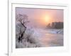 Winter Fog at Sunrise over Gallatin River Near Manhattan, Montana-John Lambing-Framed Photographic Print