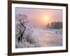 Winter Fog at Sunrise over Gallatin River Near Manhattan, Montana-John Lambing-Framed Photographic Print