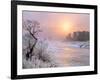 Winter Fog at Sunrise over Gallatin River Near Manhattan, Montana-John Lambing-Framed Photographic Print