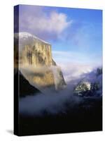 Winter Fog Surrounding El Capitan, Yosemite National Park, California, USA-David Welling-Stretched Canvas