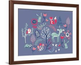 Winter Forest Friends-null-Framed Giclee Print