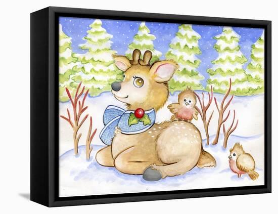 Winter Friends-Valarie Wade-Framed Stretched Canvas
