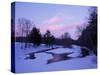 Winter from Bridge on Lee-Hook Road, Wild and Scenic River, New Hampshire, USA-Jerry & Marcy Monkman-Stretched Canvas