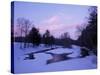 Winter from Bridge on Lee-Hook Road, Wild and Scenic River, New Hampshire, USA-Jerry & Marcy Monkman-Stretched Canvas