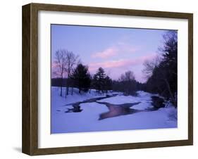 Winter from Bridge on Lee-Hook Road, Wild and Scenic River, New Hampshire, USA-Jerry & Marcy Monkman-Framed Photographic Print