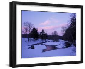 Winter from Bridge on Lee-Hook Road, Wild and Scenic River, New Hampshire, USA-Jerry & Marcy Monkman-Framed Photographic Print